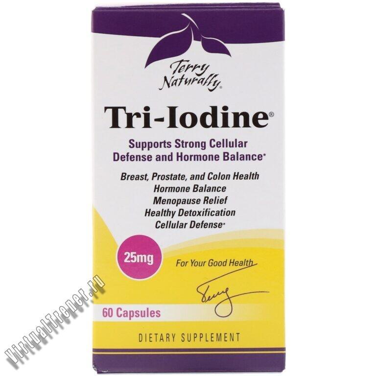 Terry Naturally, Tri-Iodine, 25 мг, 60 капсул