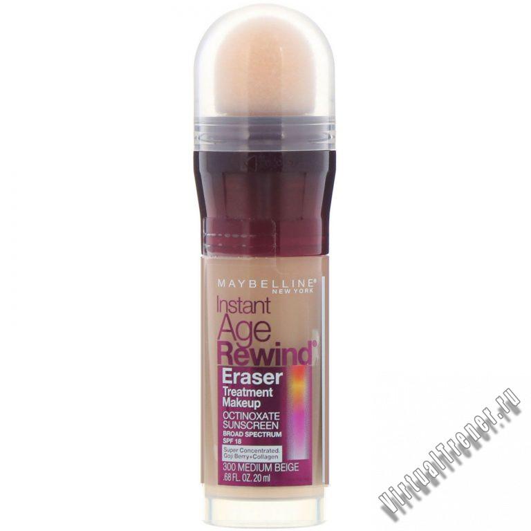 Maybelline, Антивозрастная основа под макияж Instant Age Rewind, Eraser Treatment Makeup, оттенок 300 умеренно бежевый, 20 мл (0,68 жидк. унции)