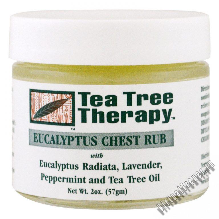 Tea Tree Therapy, Эвкалиптовая мазь - растирка для груди, 2 унции (57 г)