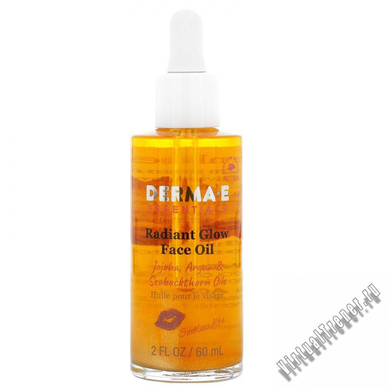 Derma E, SunKiss Alba, масло для сияния и блеска кожи лица, масла жожоба, аргана и облепихи, 60 мл (2 жидк. унции)