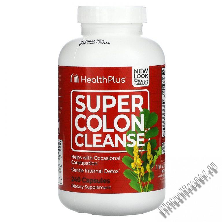 Health Plus, Super Colon Cleanse, превосходное средство для очищения толстой кишки, 240 капсул