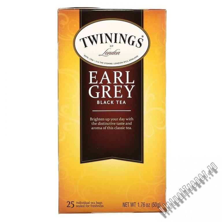 Twinings, Классический чай 'Эрл Грей', 25 пакетиков, 1.76 унций (50 г)