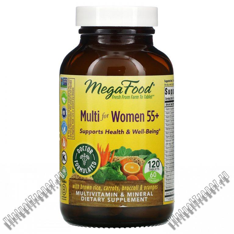 Отзывы о MegaFood, Multi for Women 55+, комплекс витаминов и микроэлементов для женщин старше 55 лет, 120 таблеток