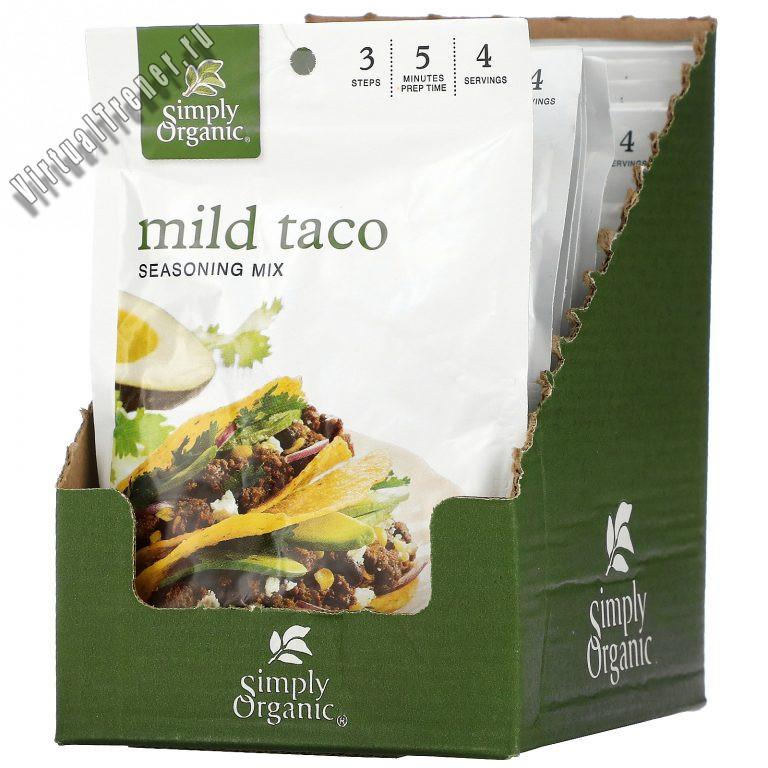 Отзывы о Simply Organic, Mild Taco Seasoning Mix, 12 Packets. 1 oz (28 g) Each