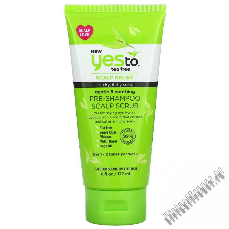 Yes To, Tea Tree, Pre-Shampoo Scalp Scrub, 6 fl oz (177 ml)