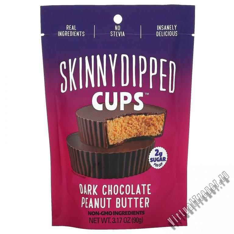 Отзывы о SkinnyDipped, Cups, темный шоколад с арахисовой пастой, 90 г (3,17 унции)