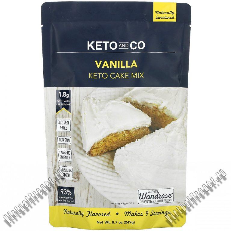 Keto and Co, Keto Cake Mix, Vanilla, 8.7 oz (249 g)