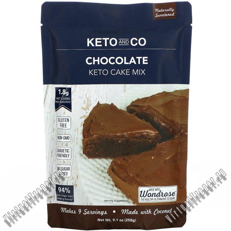 Keto and Co, Keto Cake Mix, Chocolate, 9.1 oz (258 g)