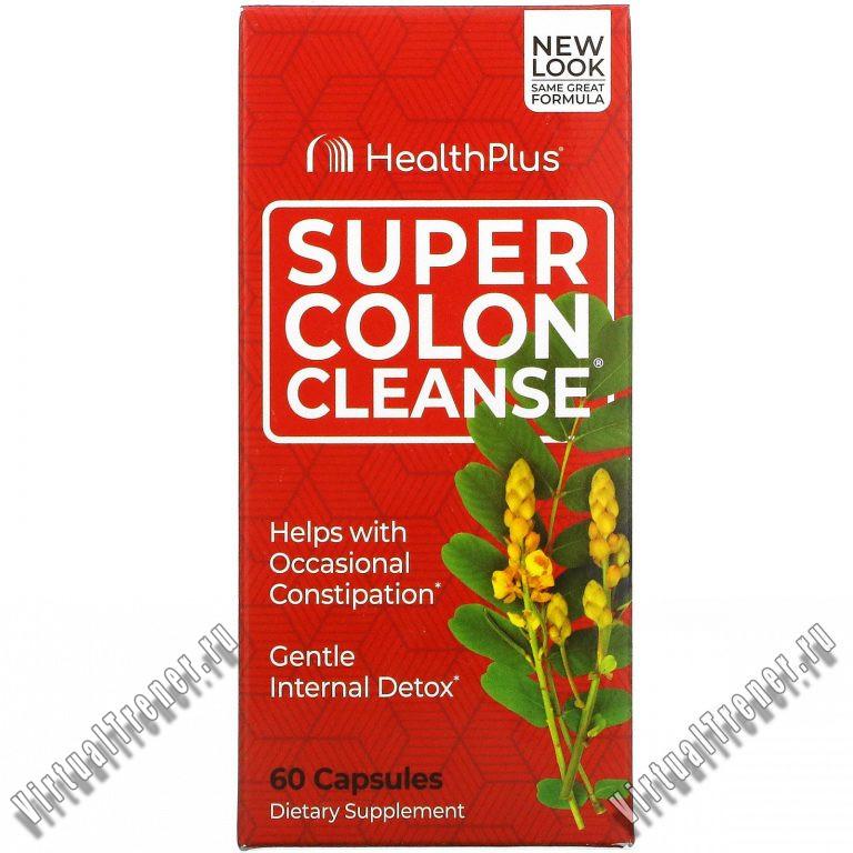 Health Plus, Super Colon Cleanse, превосходное средство для очищения толстой кишки, 60 капсул