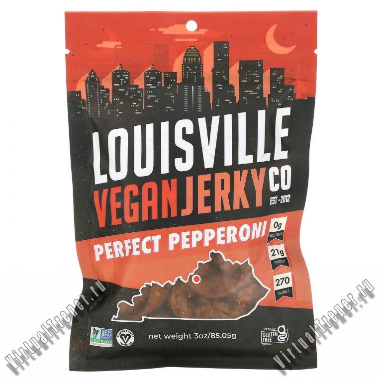 Louisville Vegan Jerky Co, Perfect Pepperoni, 3 oz (85.05 g)