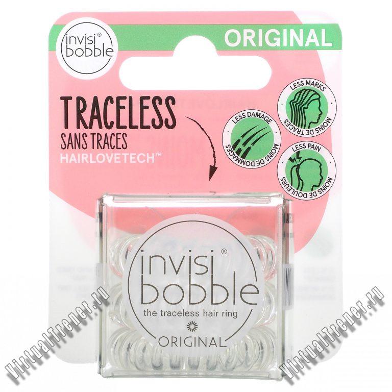 Invisibobble, Original, Traceless Hair Ring, Crystal Clear, 3 Pack