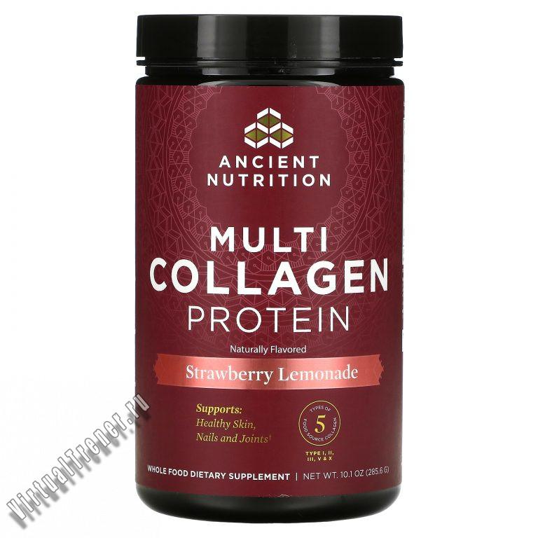 Dr. Axe / Ancient Nutrition, Multi Collagen Protein, Strawberry Lemonade, 10.1 oz ( 285.6 g)